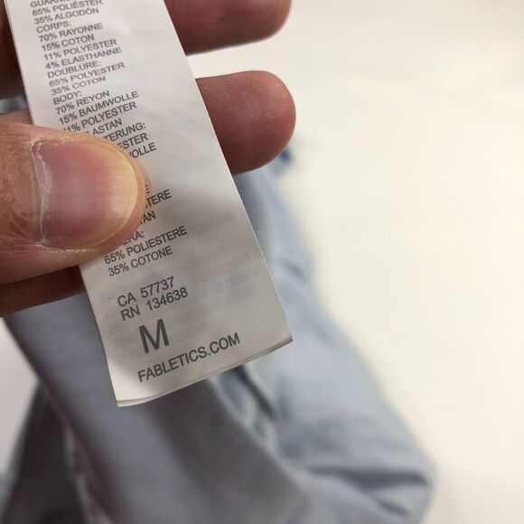 Fabletics Sweater Womens Medium Rayon Long Sleeve Pullover Hooded Hoodie Blue - Picture 7 of 8